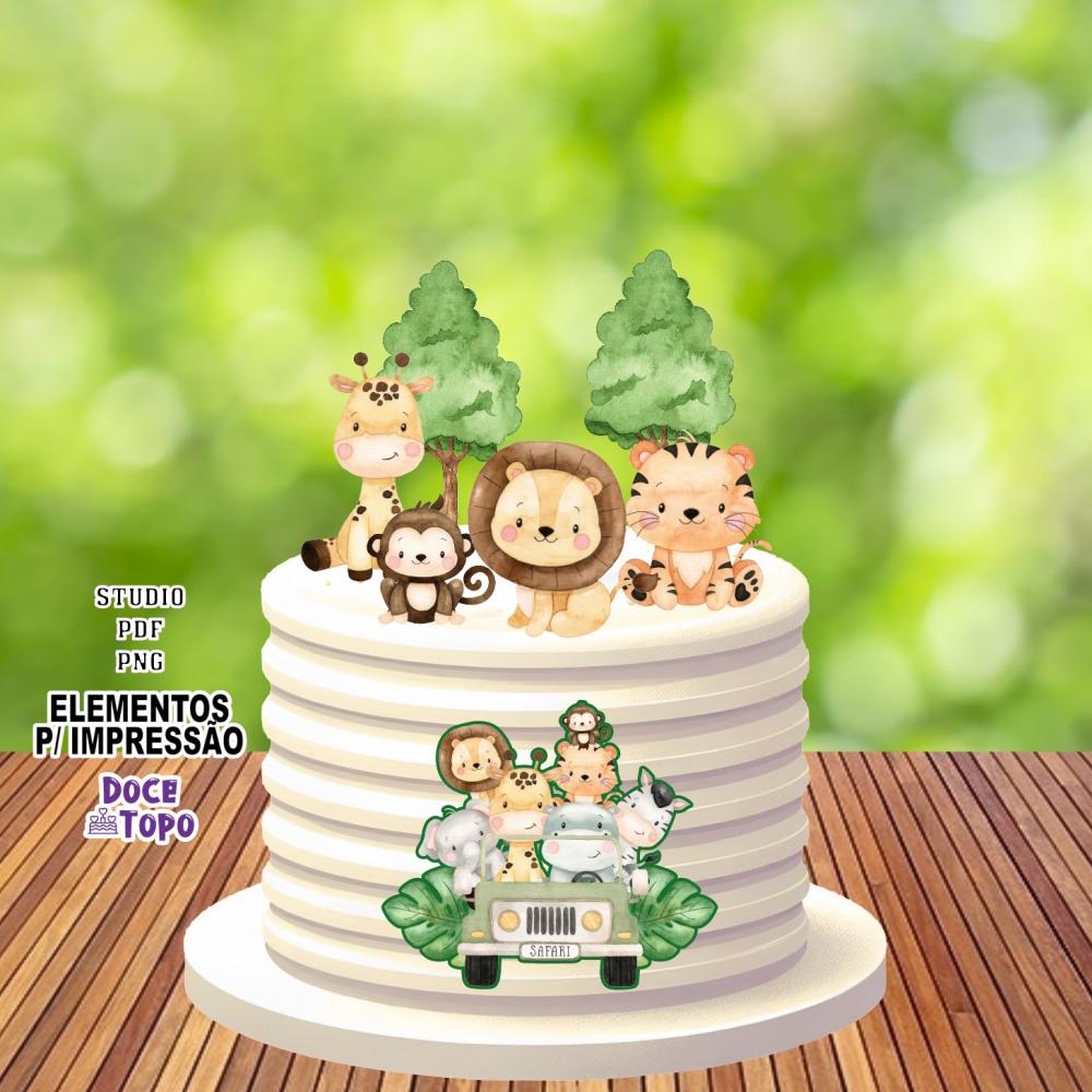 Topo de Bolo Safari 07 Studio/PDF/PNG
