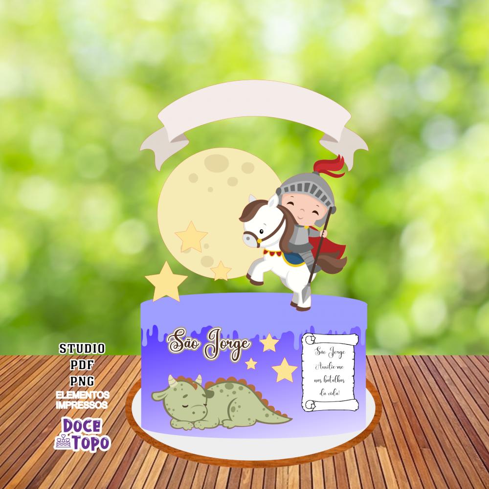 Topo de Bolo São Jorge 01 Studio/PDF/PNG