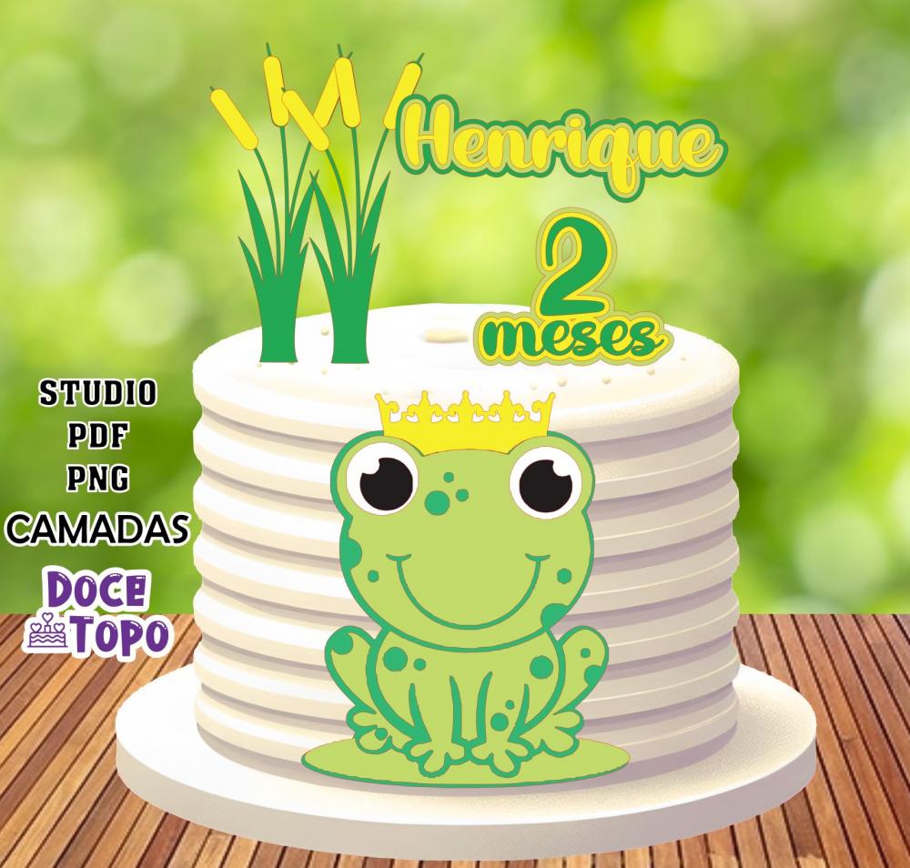 Topo de Bolo Sapinho 01 Studio/PDF/PNG