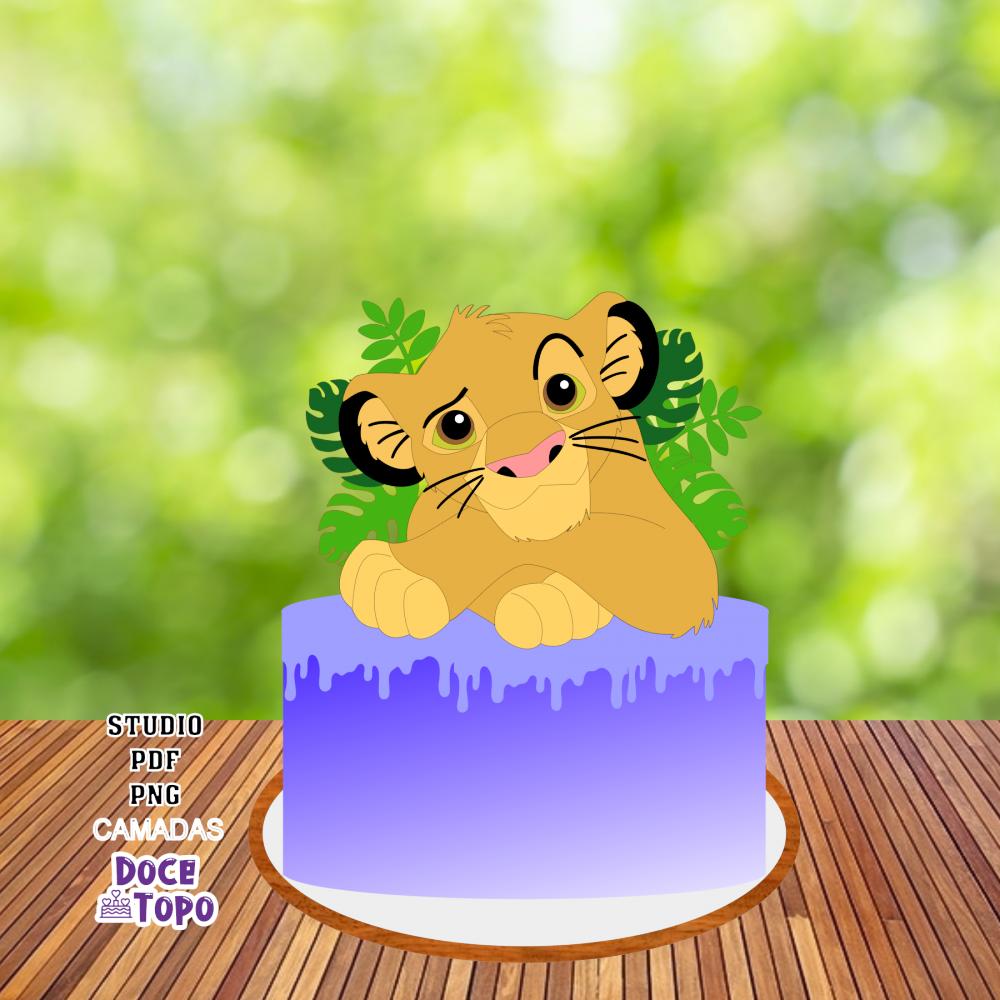 Topo de Bolo Simba 02 Studio/PDF/PNG