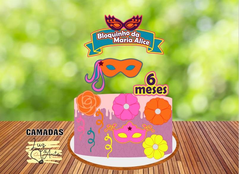 Topo de Bolo Carnaval 01 Studio/PDF