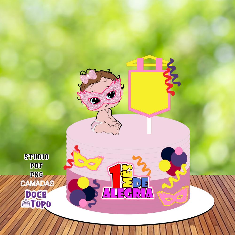 Topo de Bolo Carnaval 04 Studio/PDF/PNG