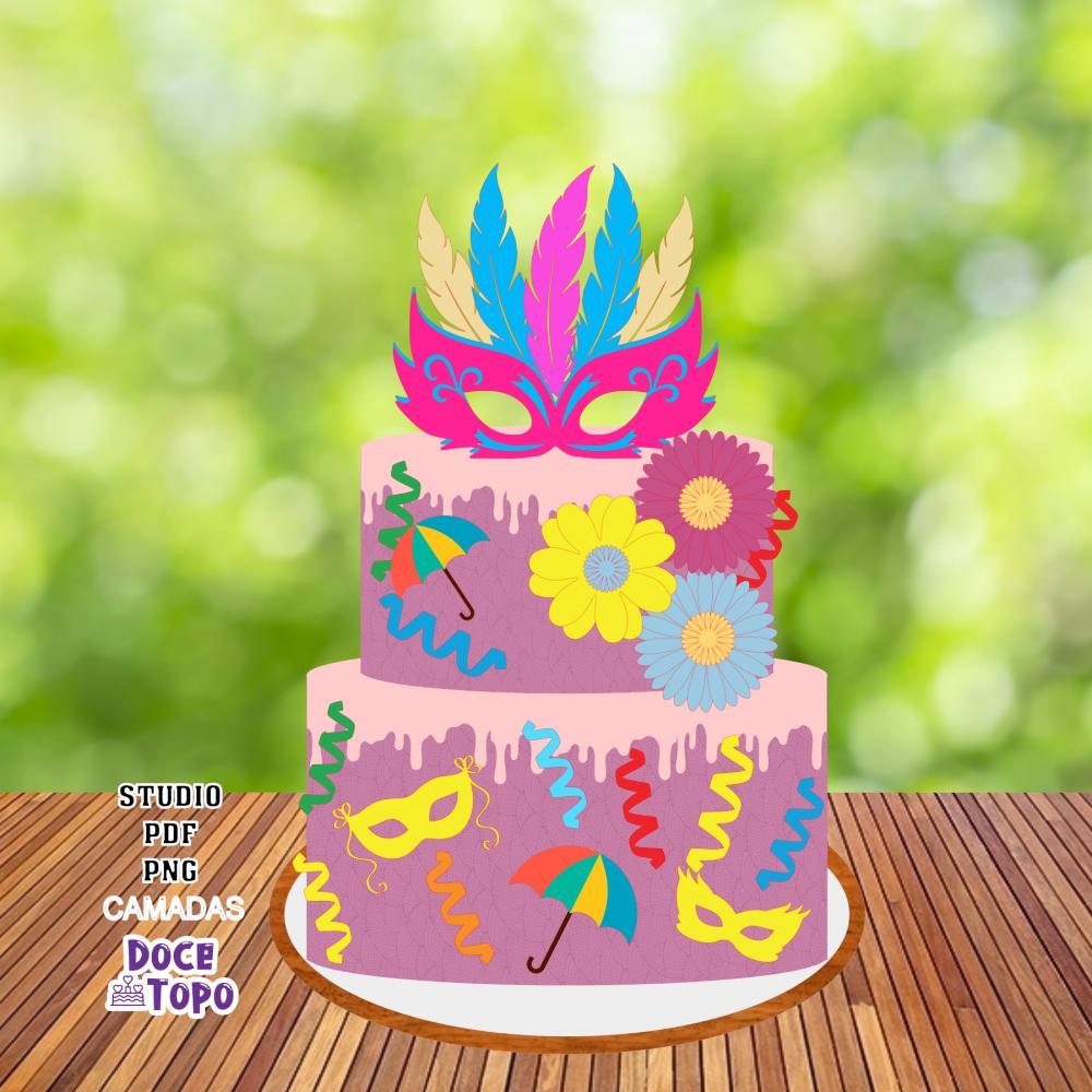 Topo de Bolo Carnaval 07 Studio/PDF/PNG