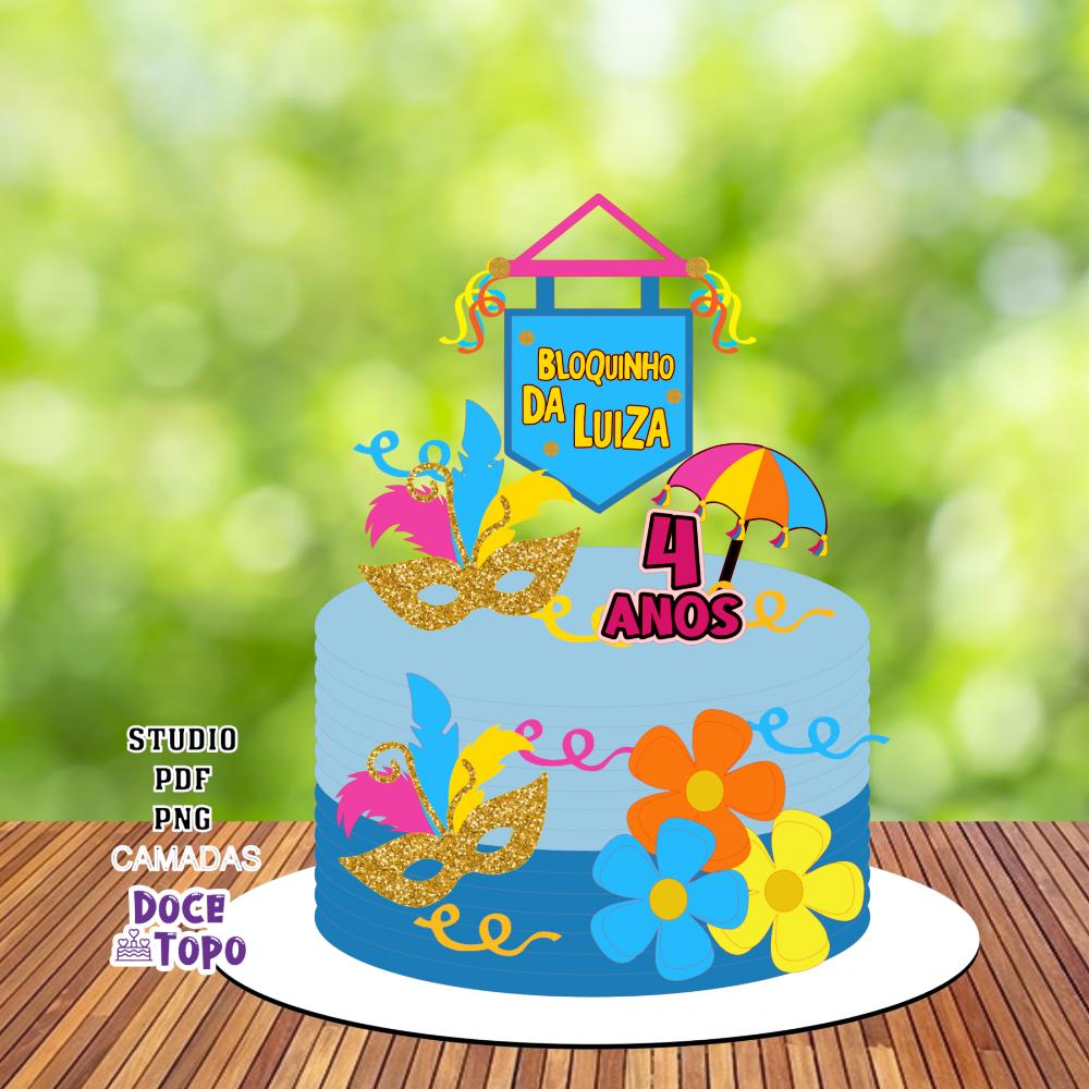 Topo de Bolo Carnaval 08 Studio/PDF/PNG