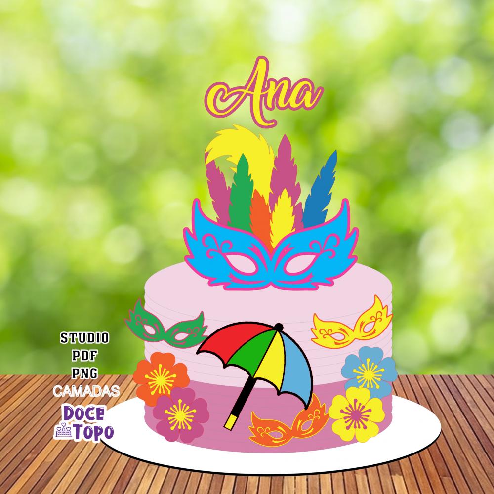 Topo de Bolo Carnaval 09 Studio/PDF/PNG