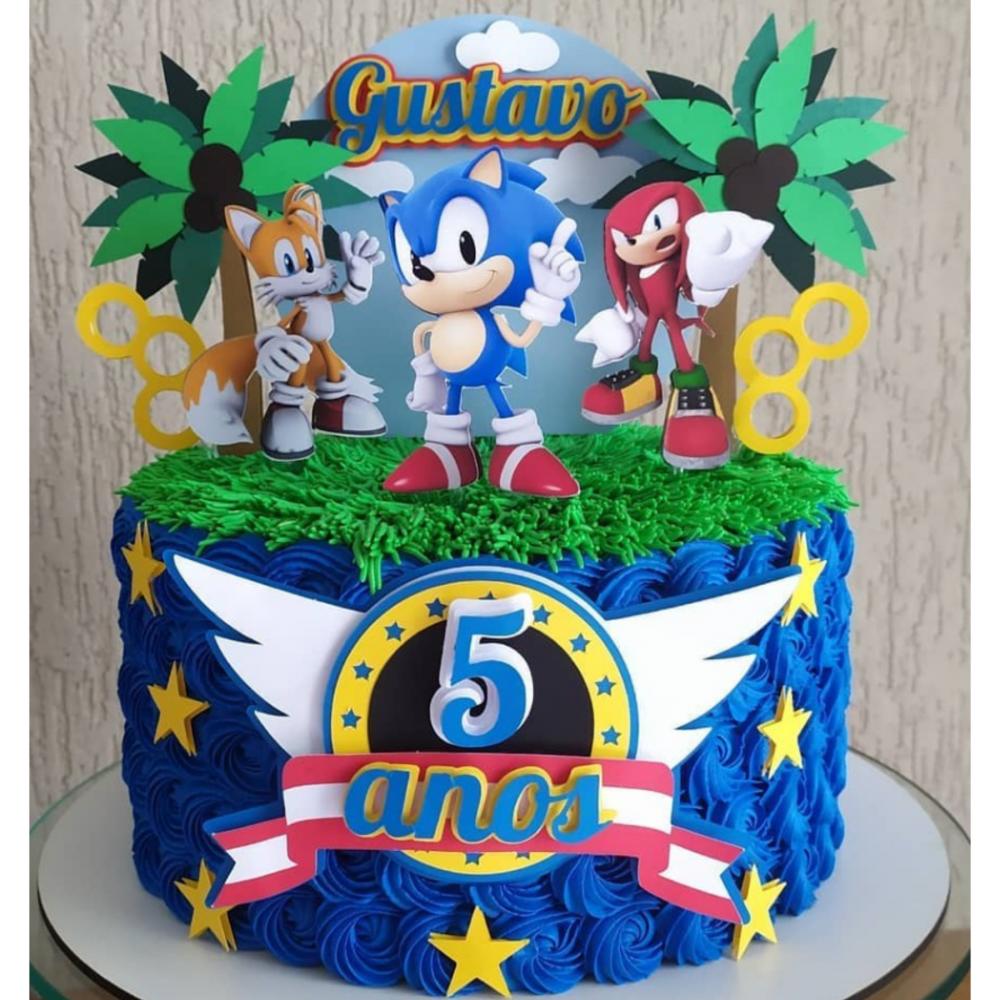 Topo de Bolo Sonic 01 Studio/PDF/PNG