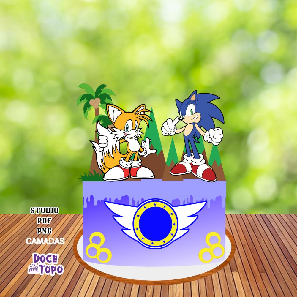Topo de Bolo Sonic 05 Studio/PDF/PNG