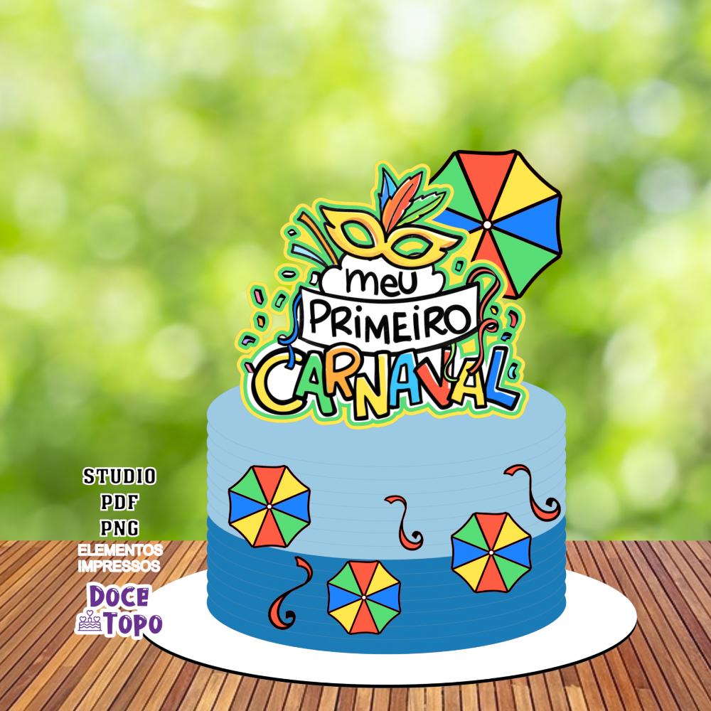 Topo de Bolo Carnaval 12 Studio/PDF/PNG