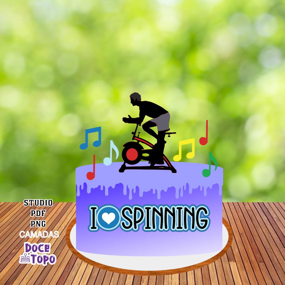 Topo de Bolo Spinning 02 Studio/PDF/PNG