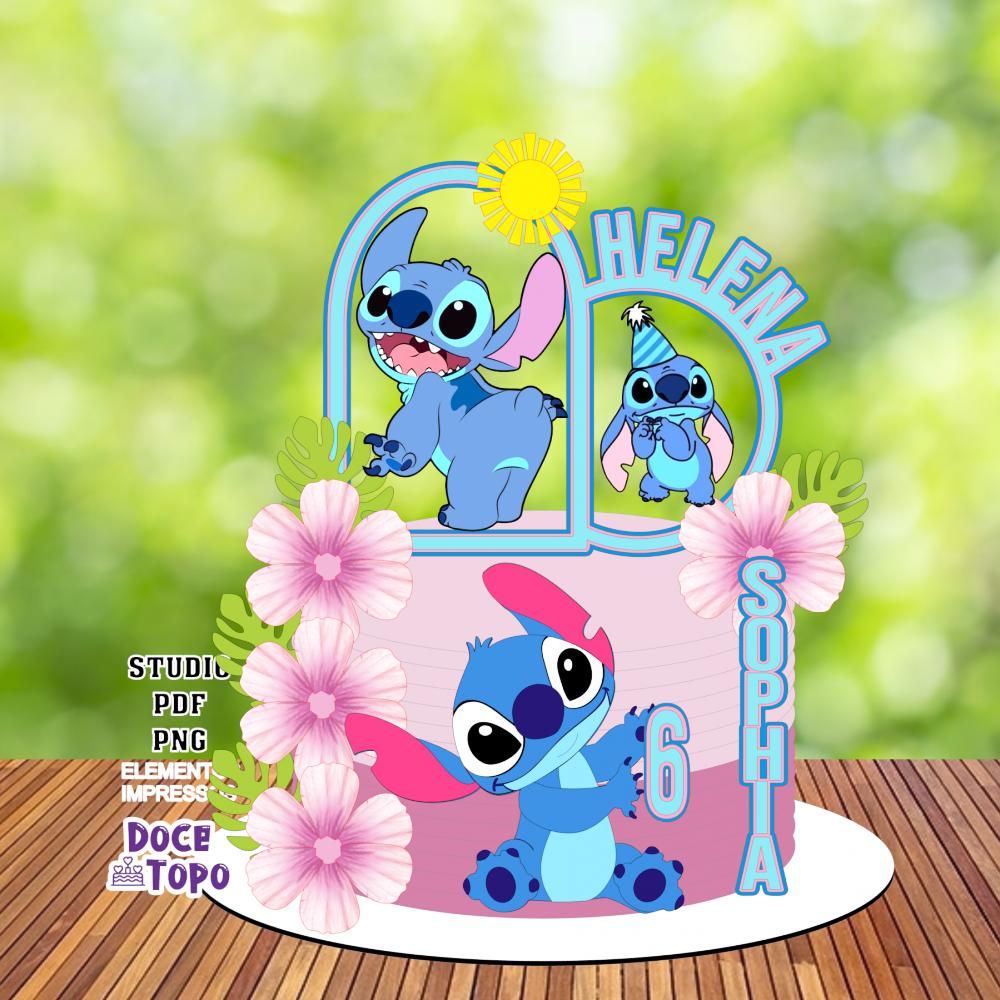 Topo de Bolo Stitch 15 Studio/PDF/PNG