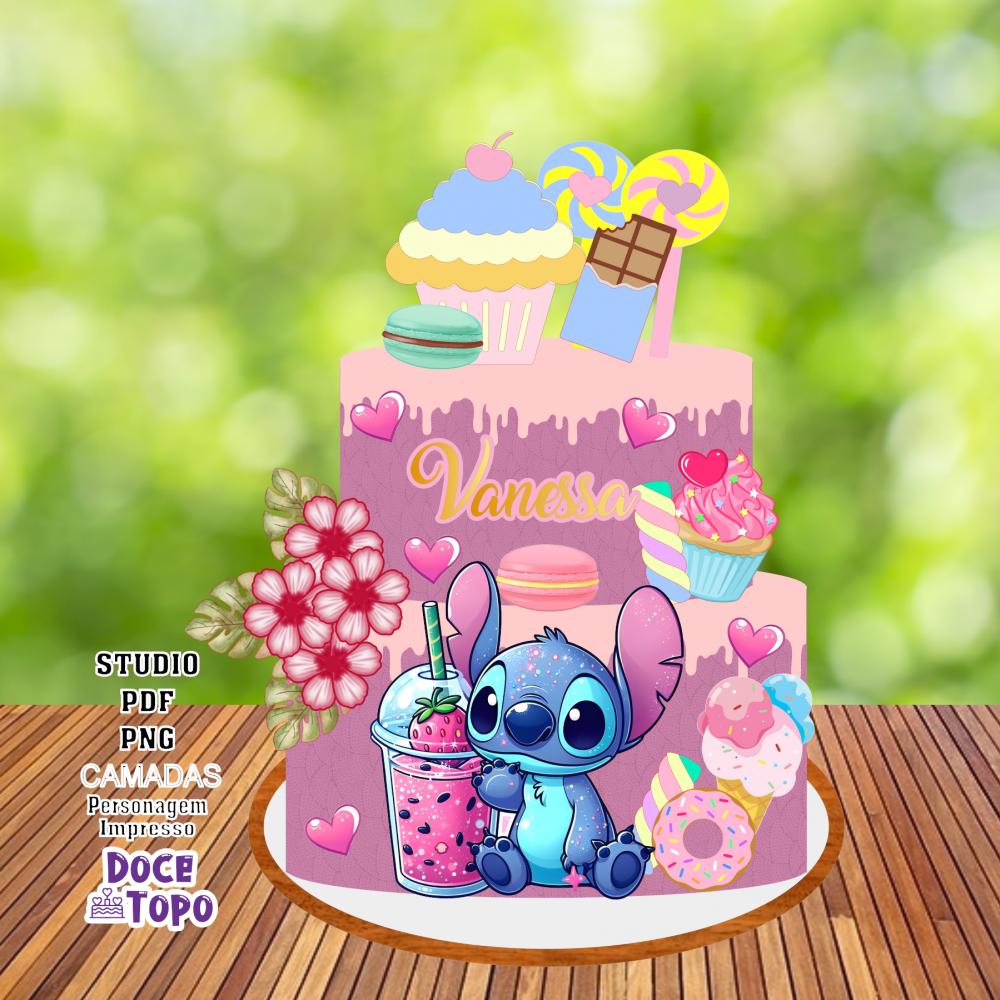 Topo de Bolo Stitch 16 Studio/PDF/PNG