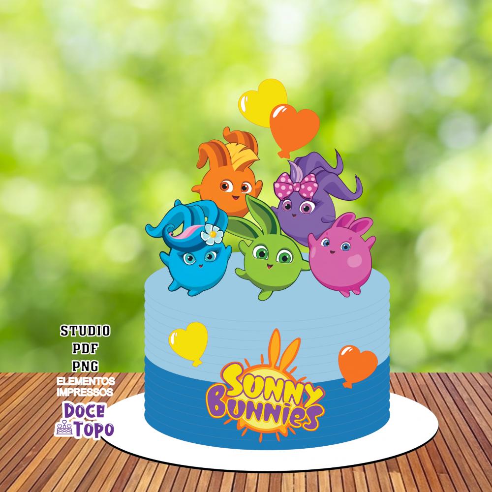 Topo de Bolo Sunny Bunnies 01 Studio/PDF/PNG