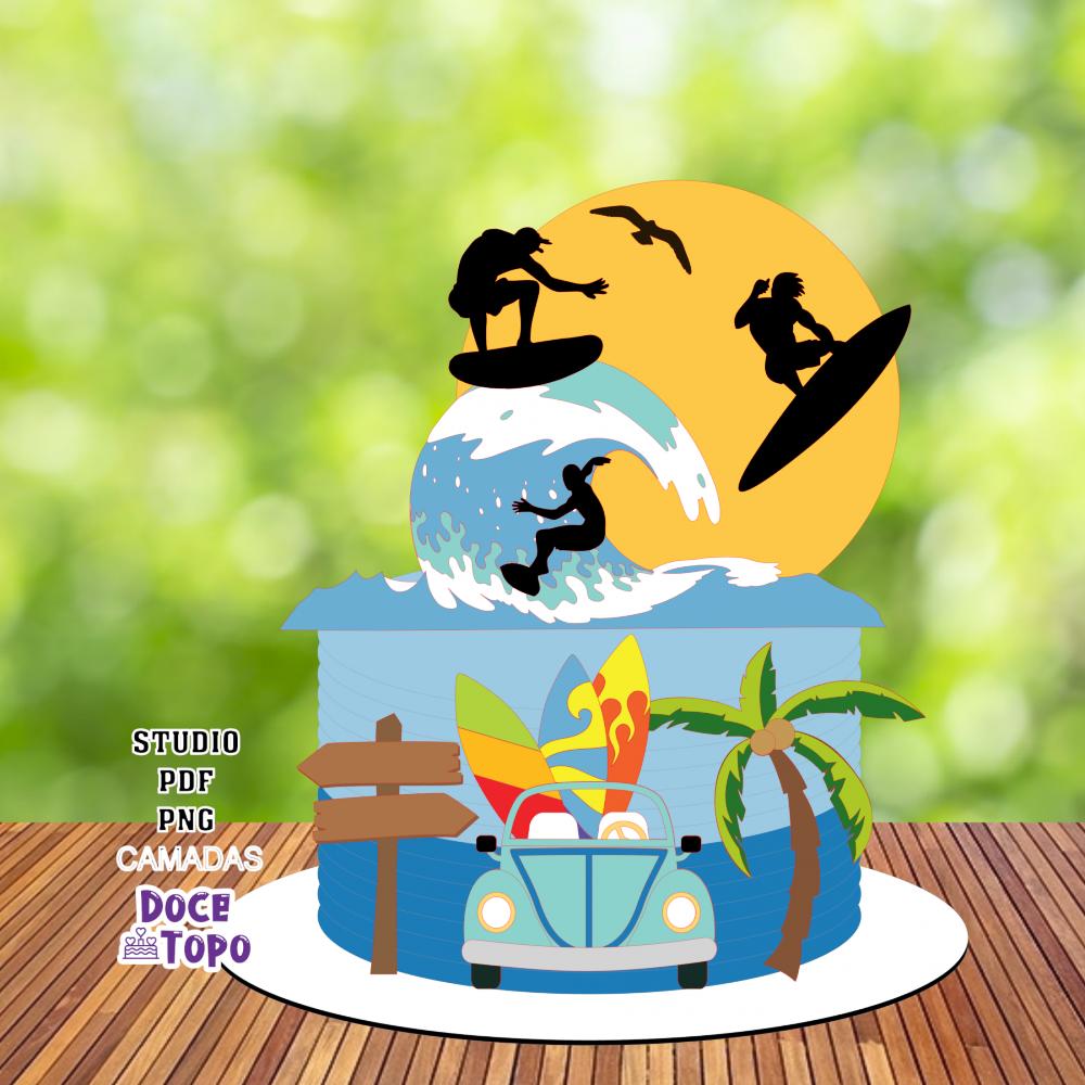 Topo de Bolo Surfista 01 Studio/PDF/PNG