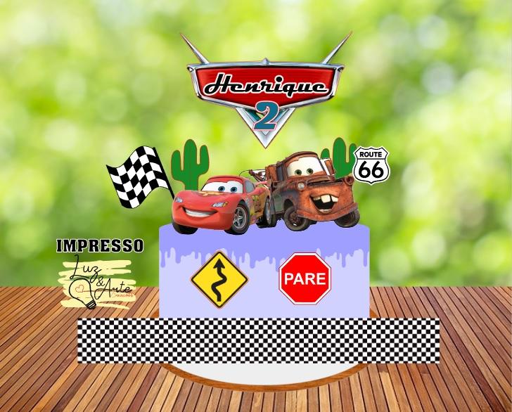 Topo de Bolo Carros Disney 01 Studio/PDF