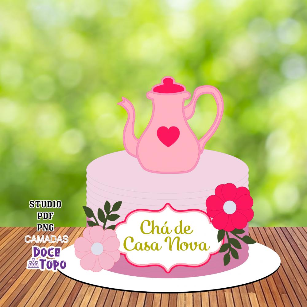 Topo de Bolo Chá de Casa Nova 01 Studio/PDF/PNG