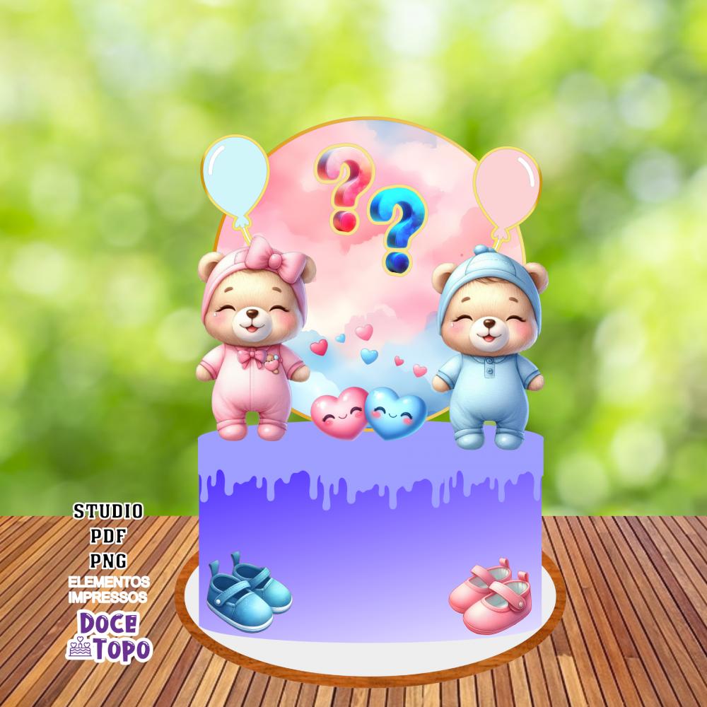 Topo de Bolo Chá Revelação 11 Studio/PDF/PNG