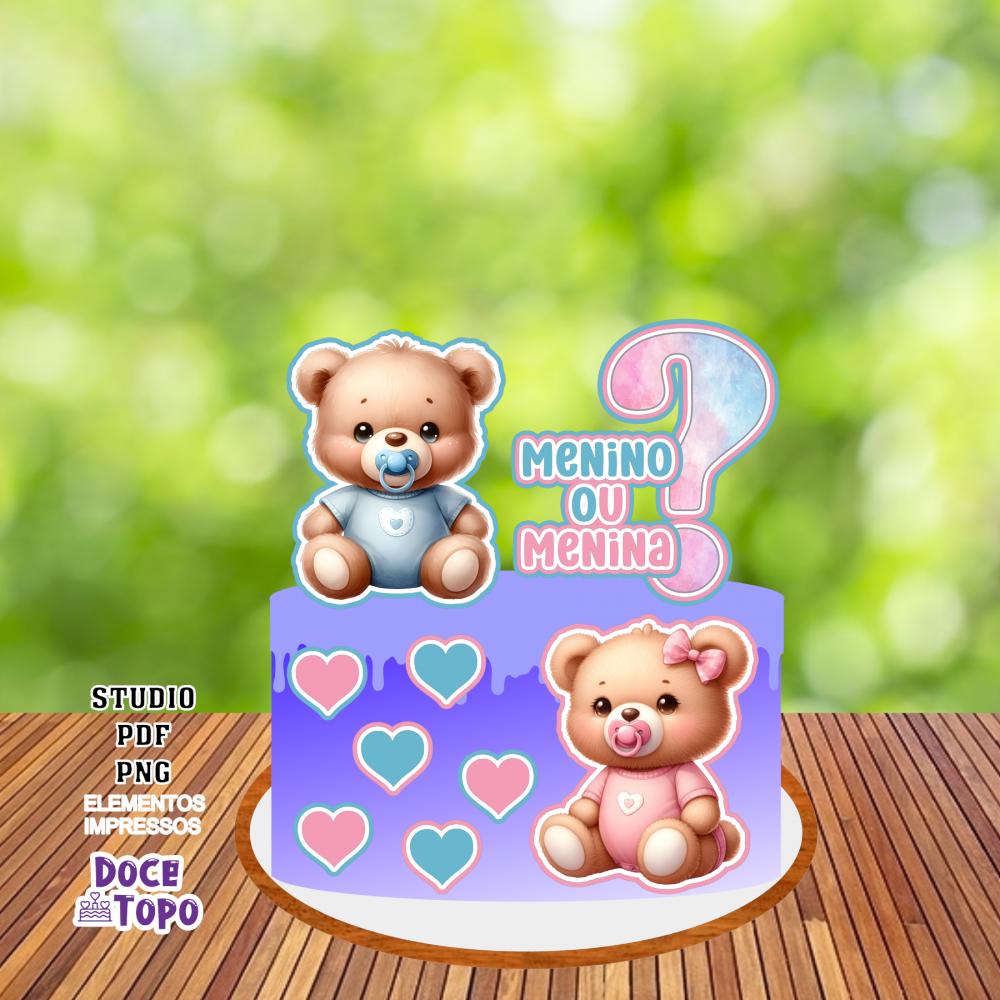 Topo de Bolo Chá Revelação 12 Studio/PDF/PNG