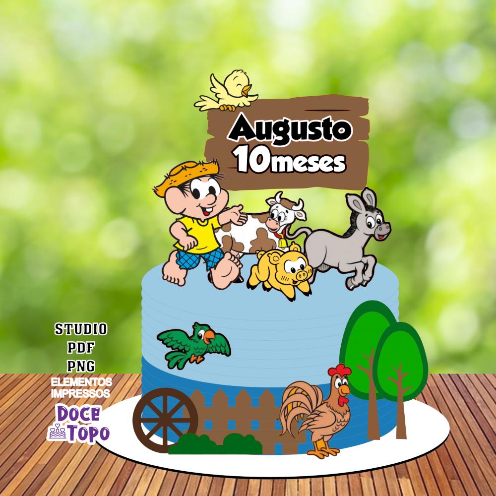 Topo de Bolo Chico Bento 01 Studio/PDF/PNG