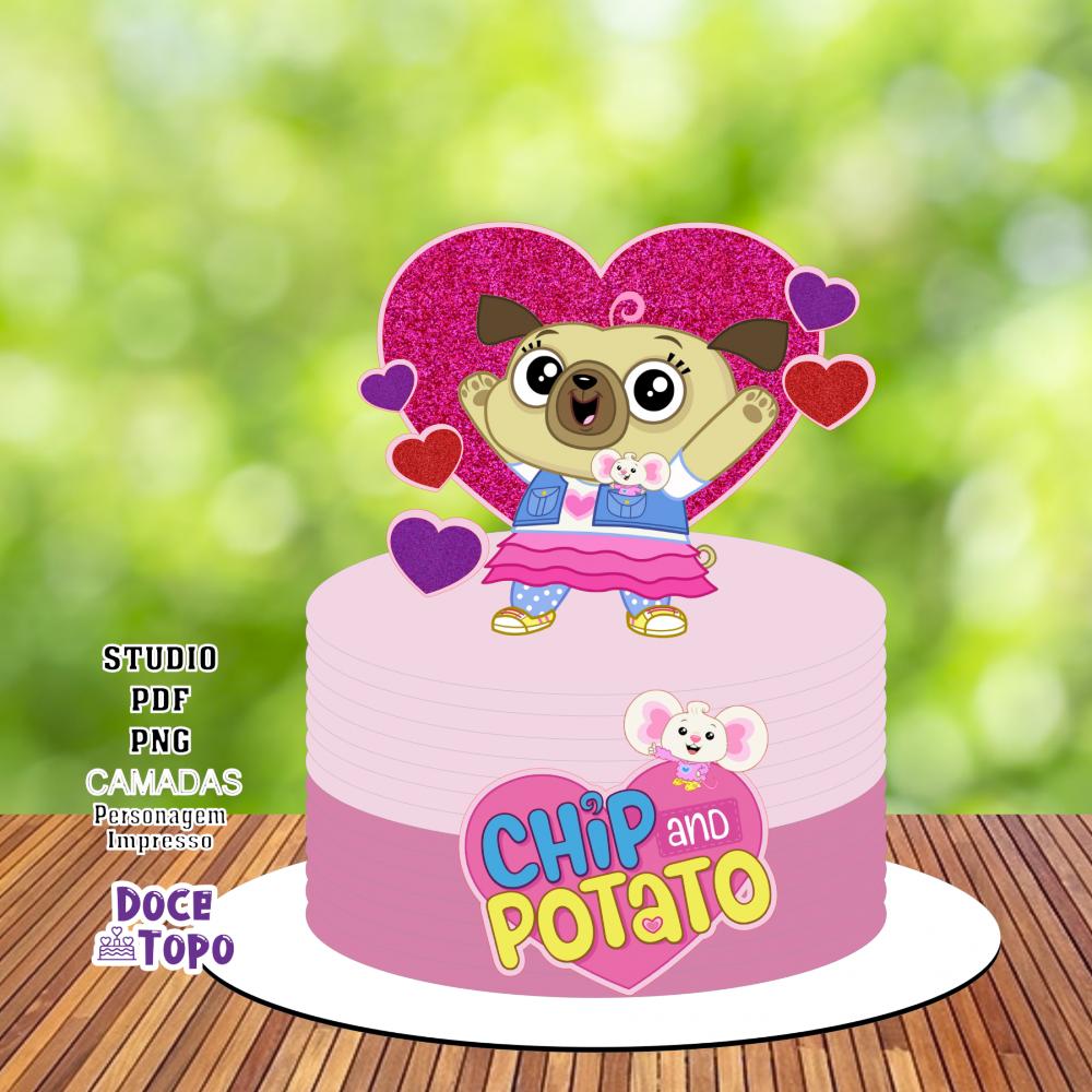 Topo de Bolo Chip e Potato 02 Studio/PDF/PNG