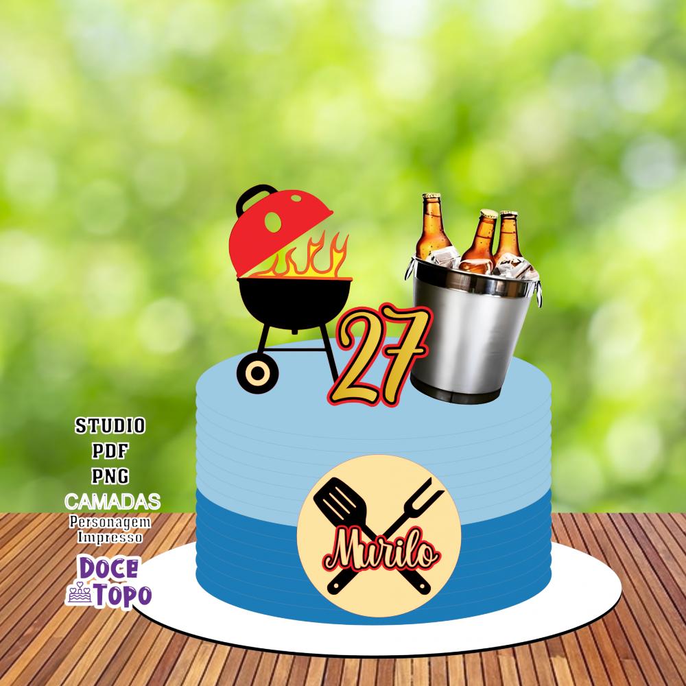 Topo de Bolo Churrasco 04 Studio/PDF/PNG