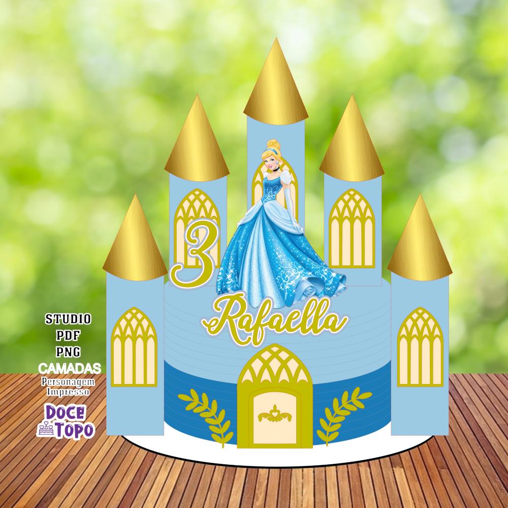 Topo de Bolo Cinderela 01 Studio/PDF/PNG