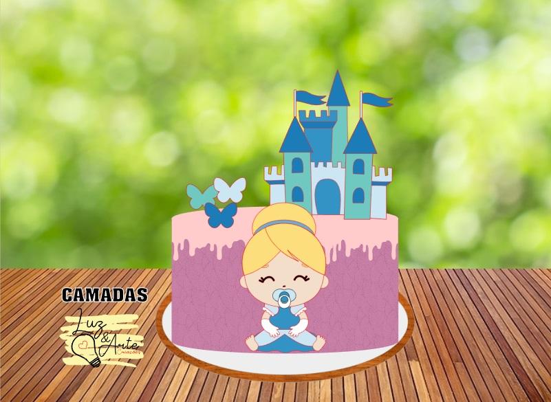 Topo de Bolo Cinderela Baby 01 Studio/PDF