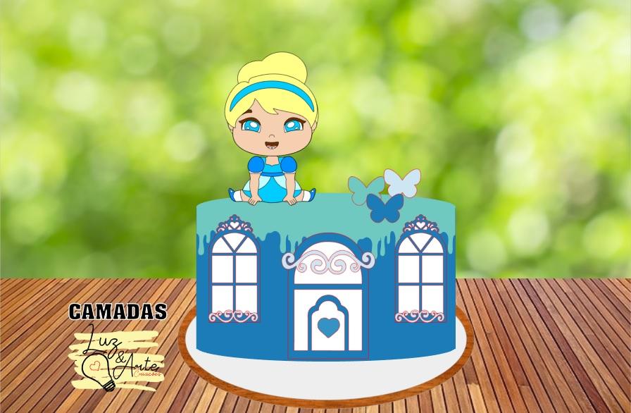 Topo de Bolo Cinderela Baby 02 Studio/PDF