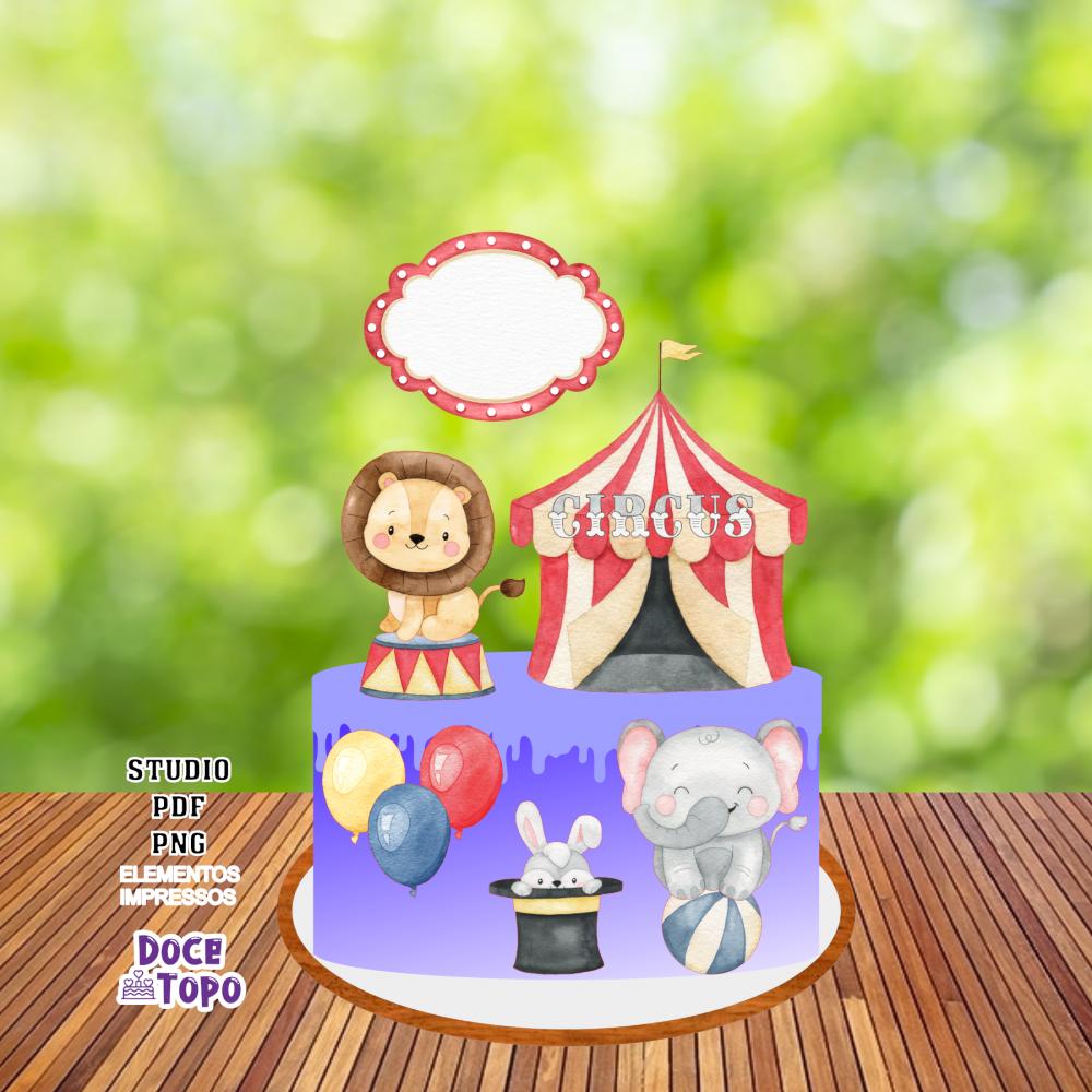 Topo de Bolo Circo 03 Studio/PDF/PNG