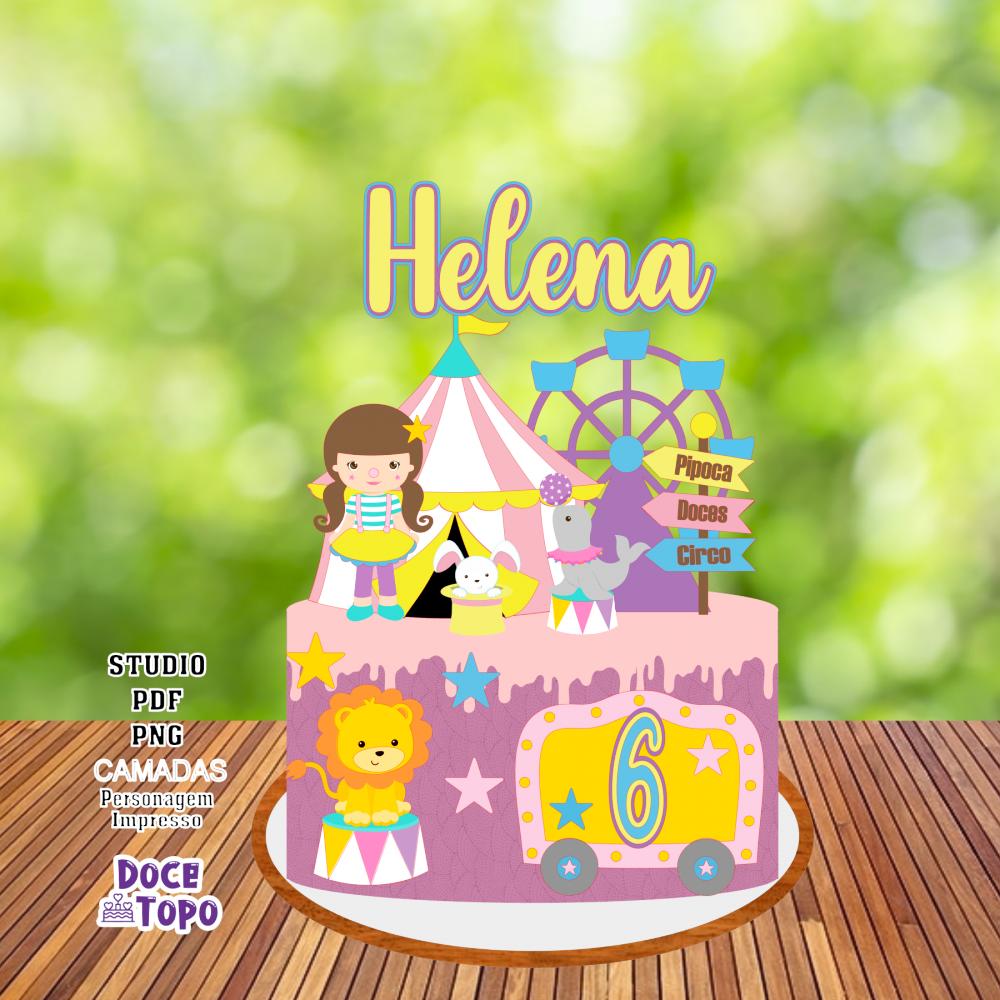 Topo de Bolo Circo 04 Studio/PDF/PNG