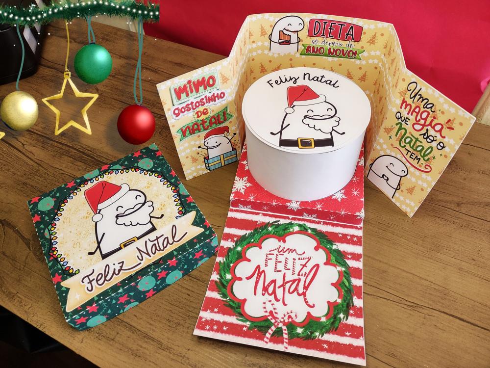 Arquivo Corte Caixa Bentô Cake Flork Natal PDF/STUDIO