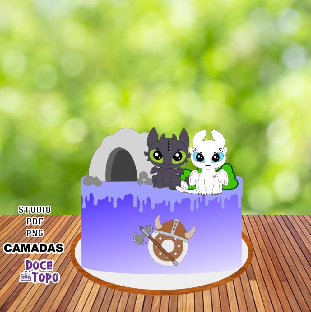 Topo de Bolo Como Treinar o seu Dragão 01 Studio/PDF/PNG