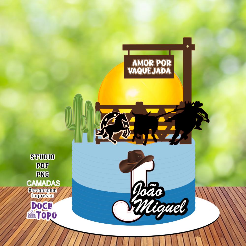 Topo de bolo Cowboy 08 Studio/PDF/PNG