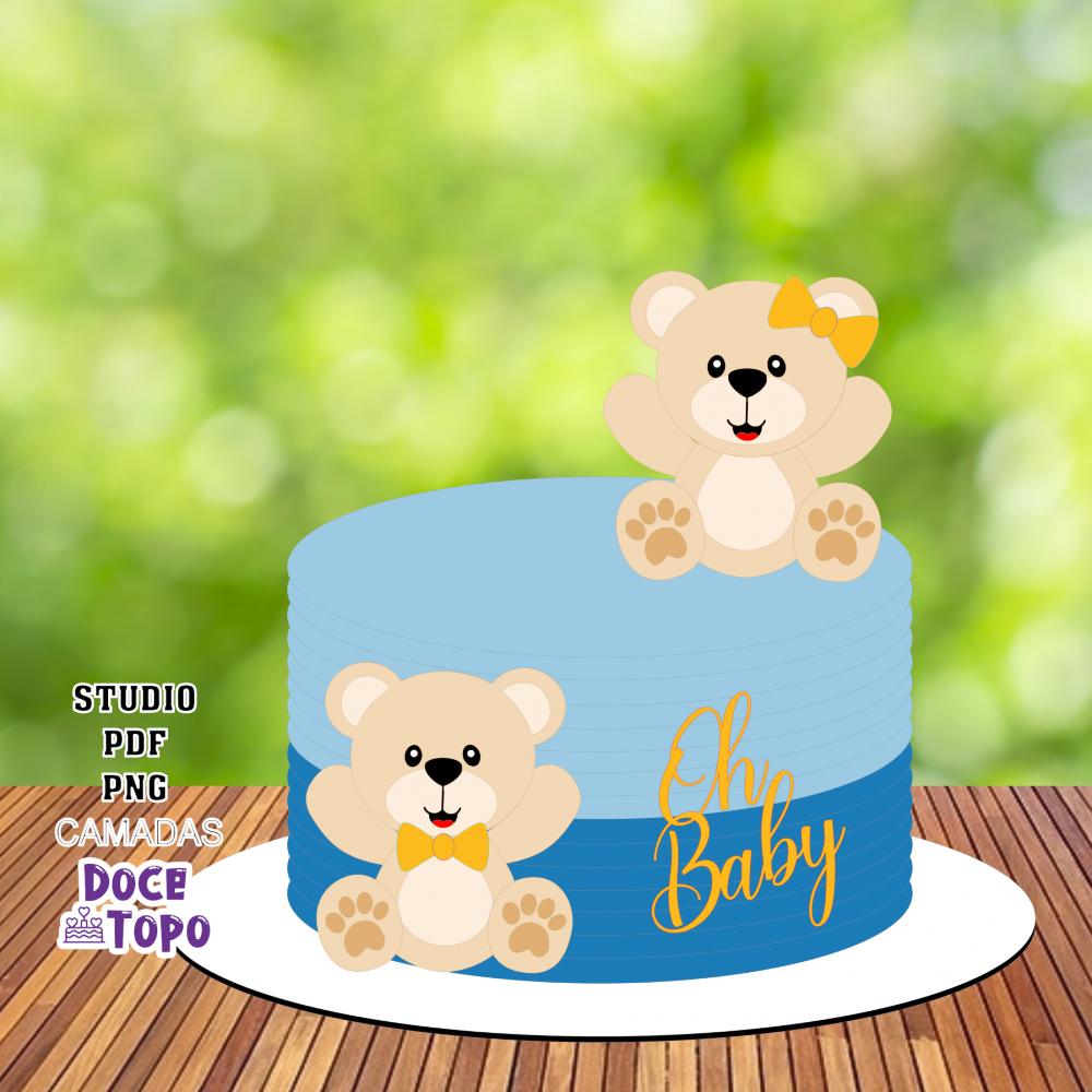 Topo de Bolo Chá Revelação 13 Studio/PDF/PNG