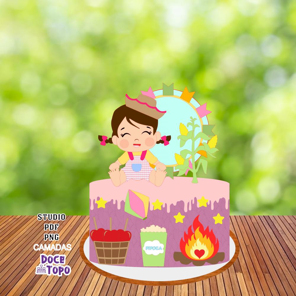 Topo de Bolo Baby Festa Junina 05 Studio/PDF/PNG