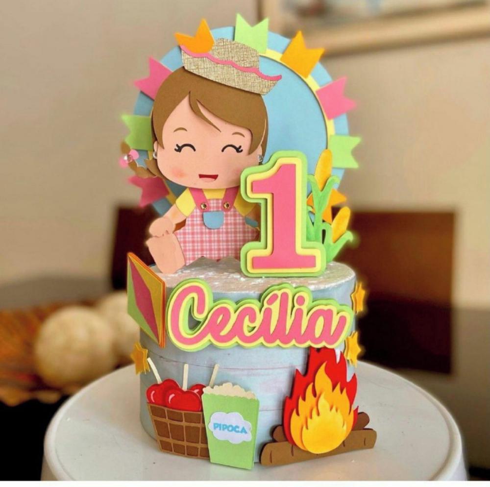 Topo de Bolo Baby Festa Junina 05 Studio/PDF/PNG