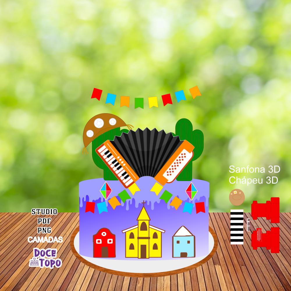 Topo de Bolo Festa Junina 03 Studio/PDF/PNG