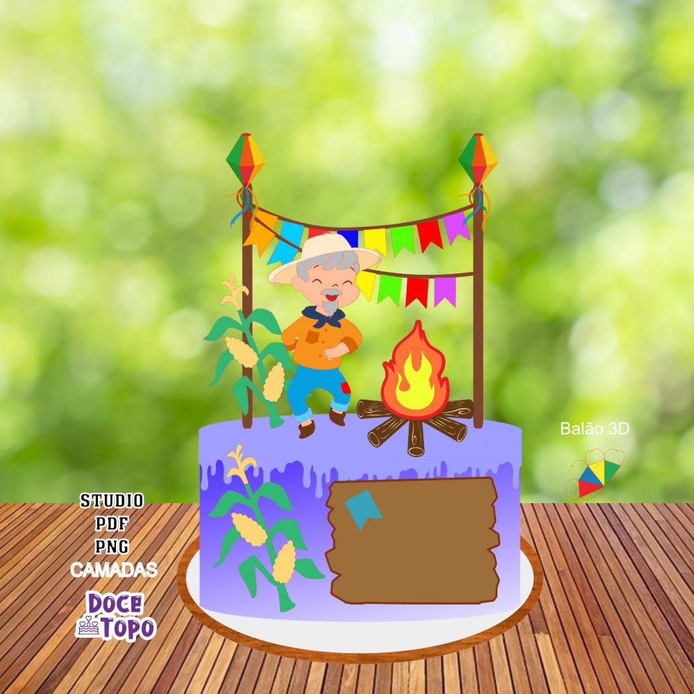 Topo de Bolo Festa Junina 04 Studio/PDF/PNG