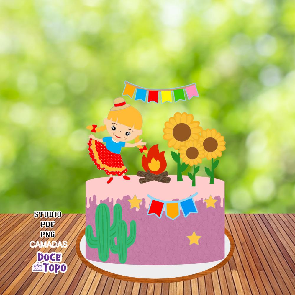 Topo de Bolo Festa Junina 14 Studio/PDF/PNG