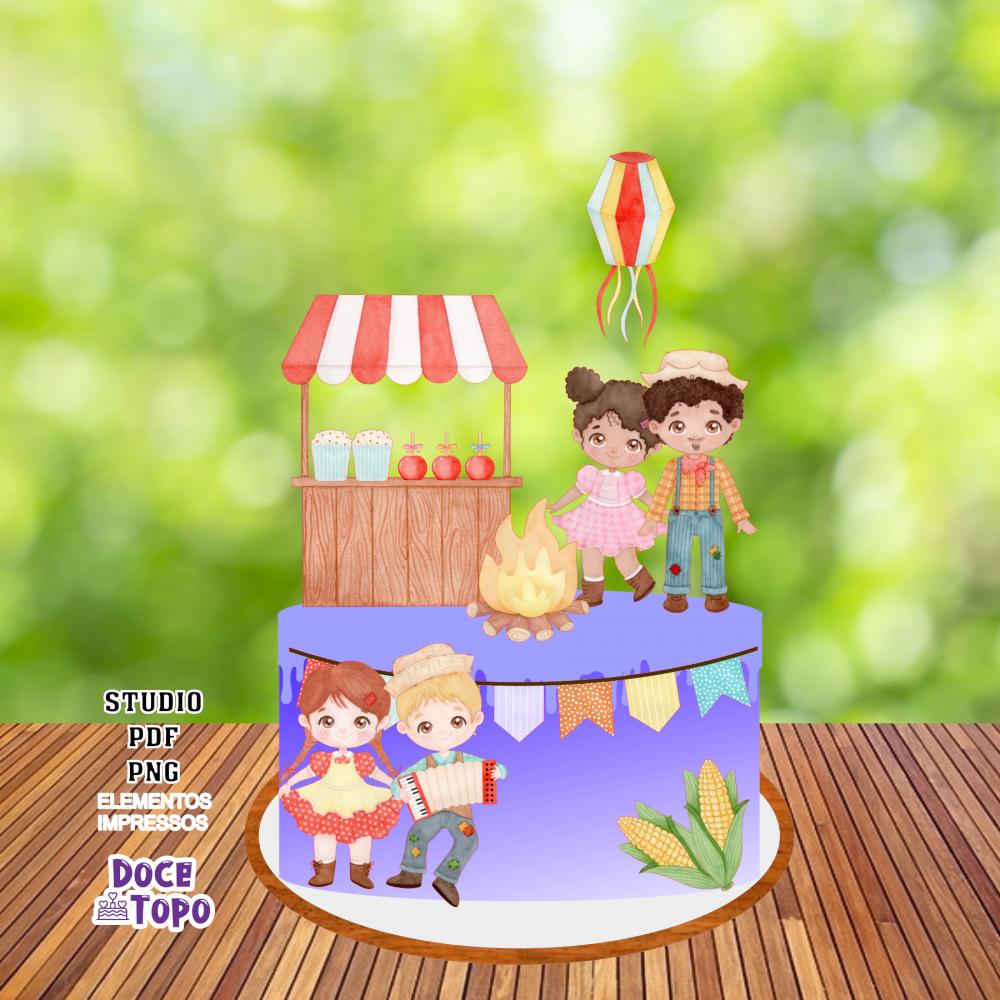 Topo de Bolo Festa Junina 17 Studio/PDF/PNG
