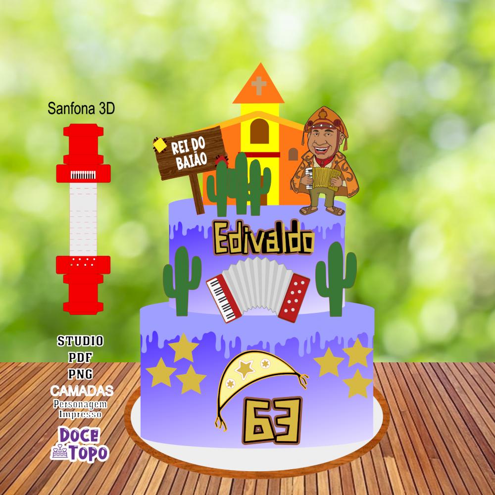 Topo de Bolo Festa Junina 20 Studio/PDF/PNG