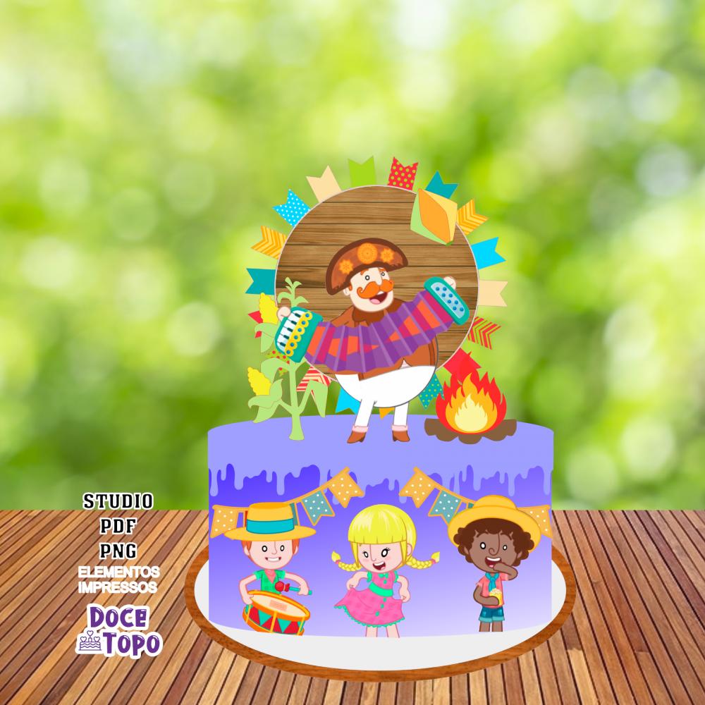 Topo de Bolo Festa Junina Mundo Bita 01 Studio/PDF/PNG