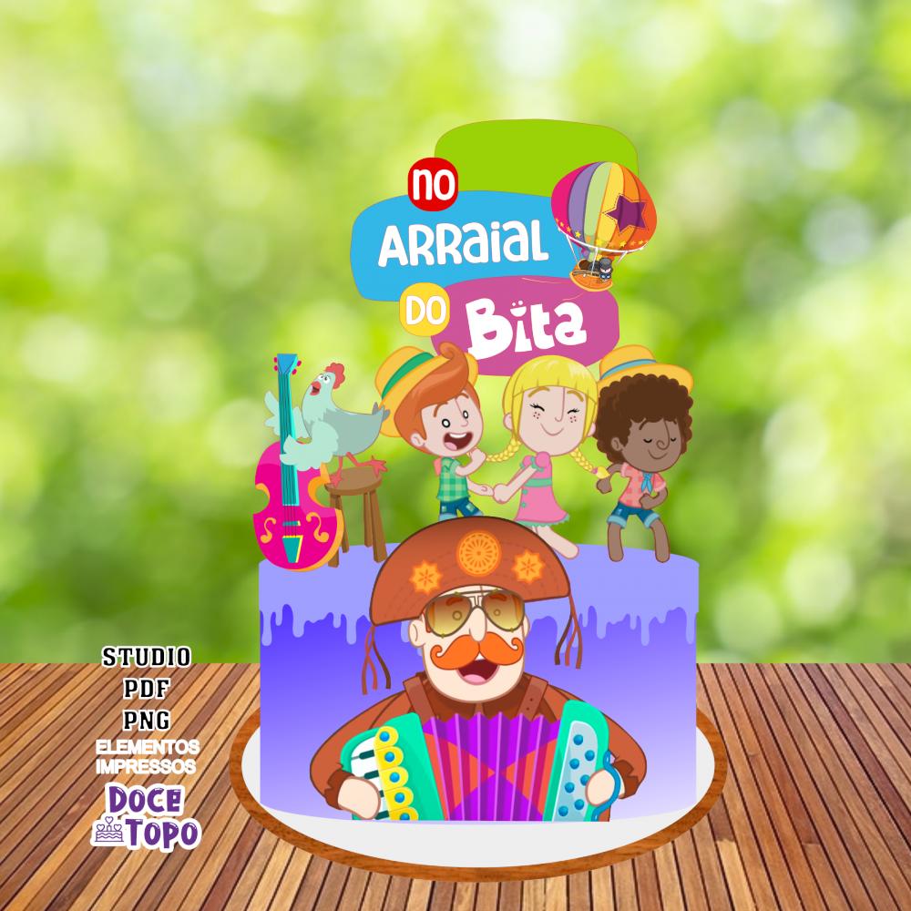 Topo de Bolo Festa Junina Mundo Bita 02 Studio/PDF/PNG