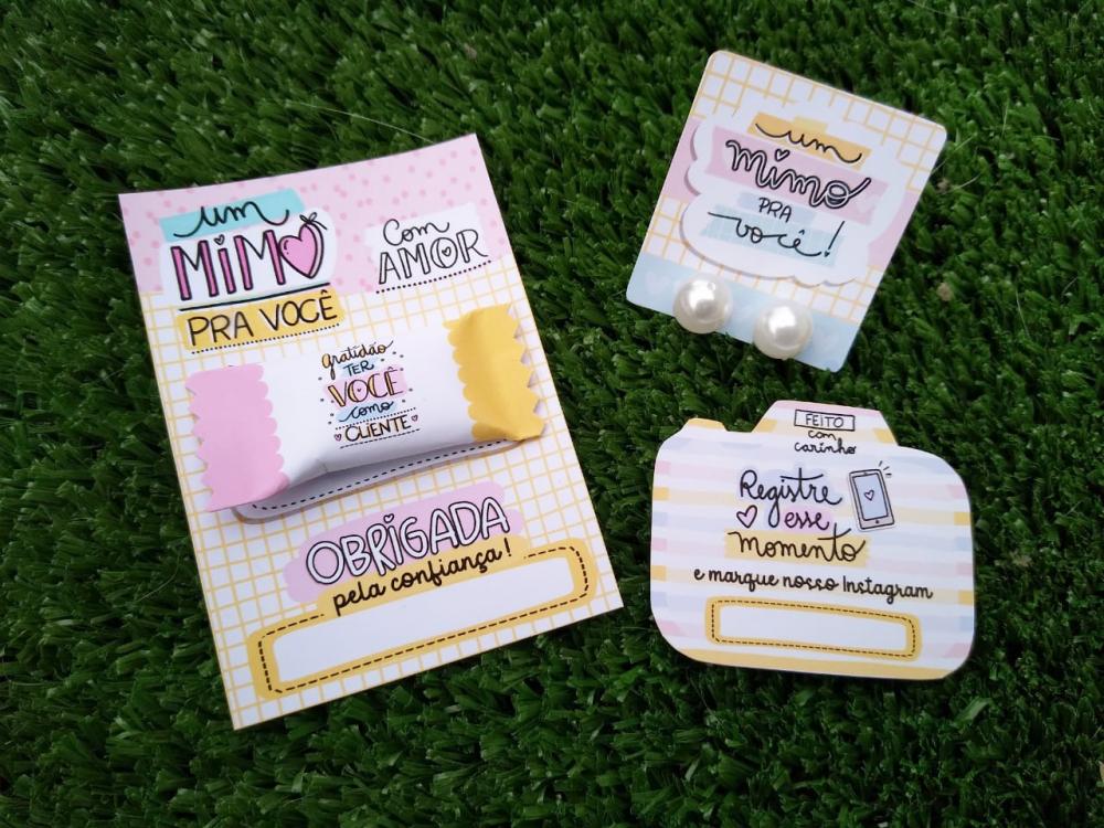 Arquivo Cartão Balinha Brinco Tag Clientes STUDIO/PDF/PNG