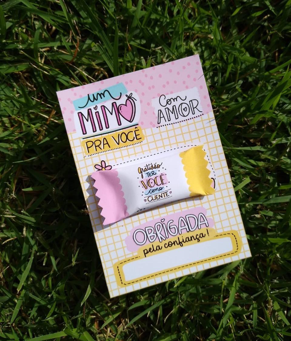 Arquivo Cartão Balinha Brinco Tag Clientes STUDIO/PDF/PNG