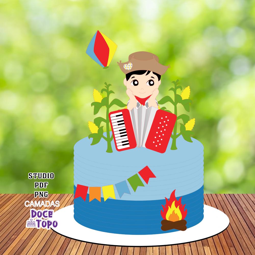 Topo de Bolo Festa Junina 06 Studio/PDF/PNG