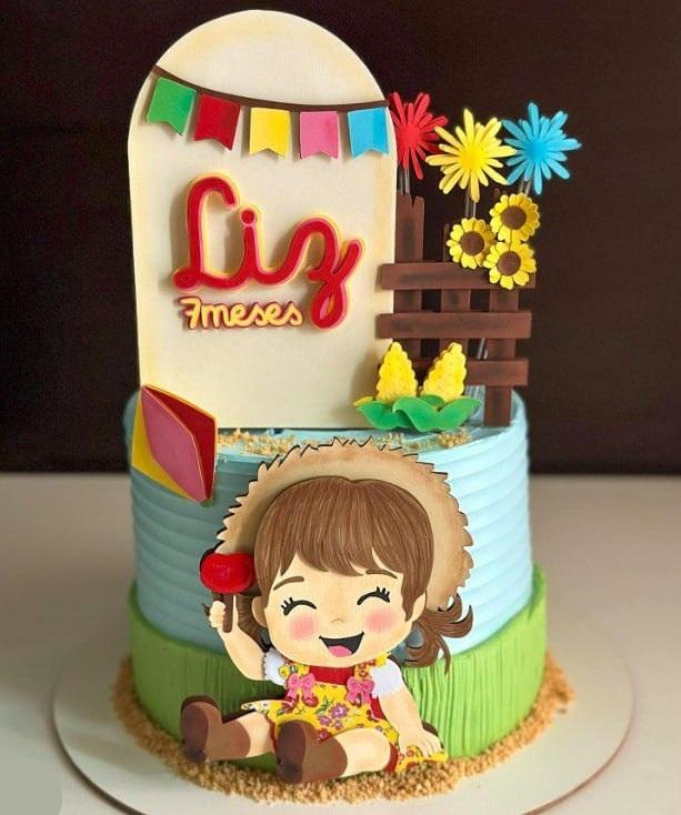 Topo de Bolo Baby Festa Junina 07 Studio/PDF/PNG