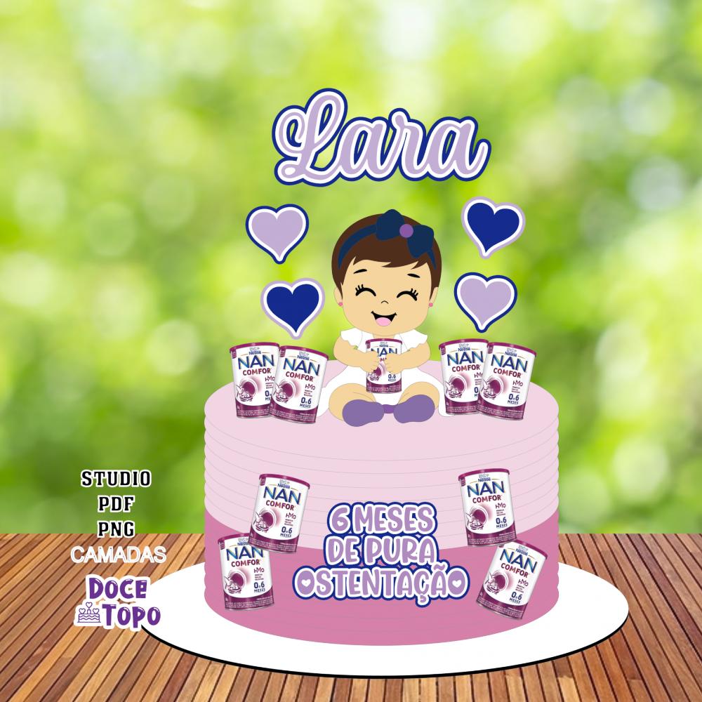 Topo de Bolo Bebê Lata de Nan 01 Studio/PDF/PNG