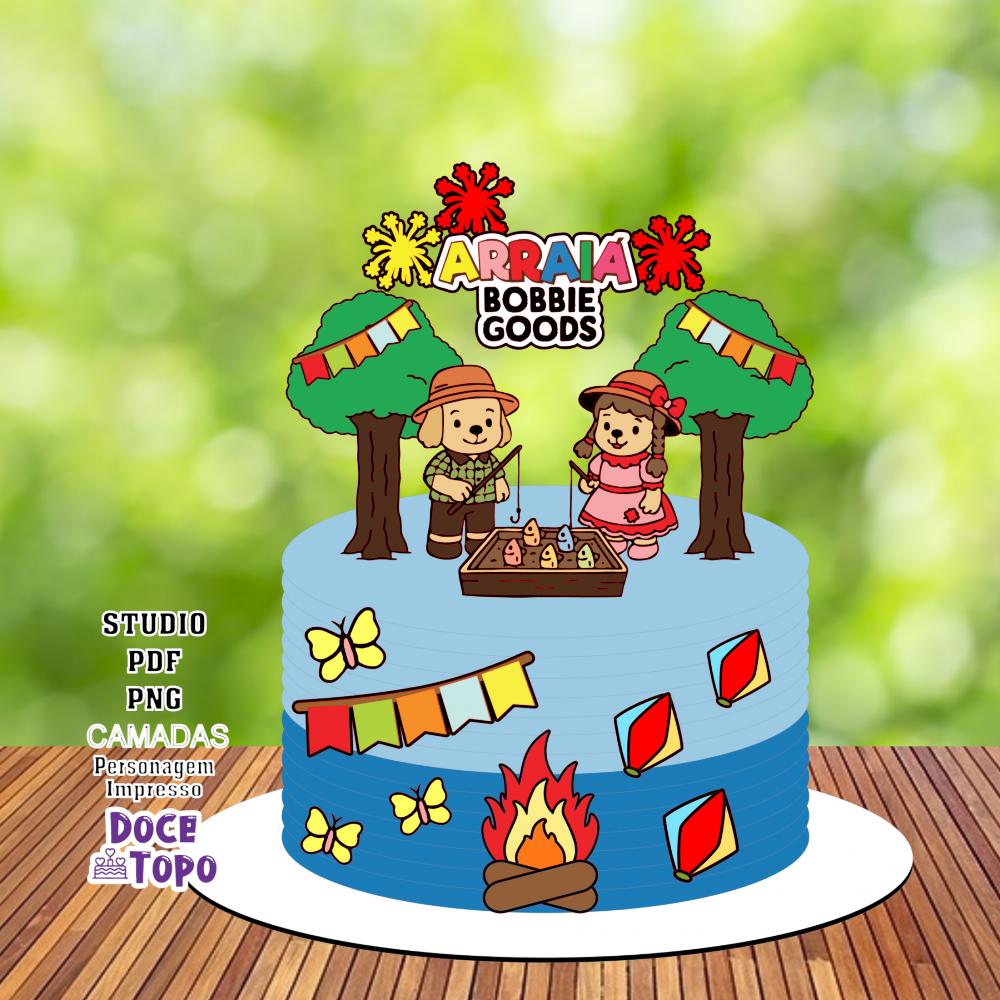 Topo de Bolo Bobbie Goods Arraiá Studio/PDF/PNG