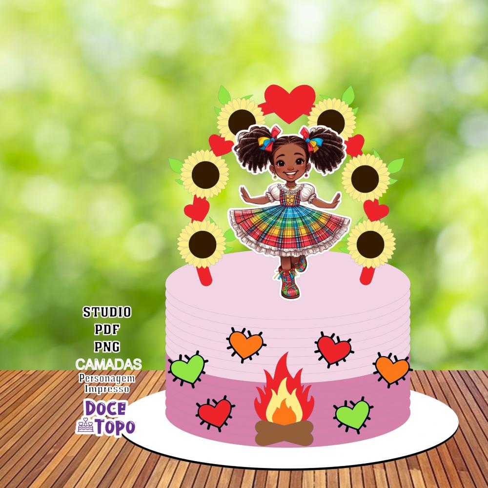Topo de Bolo Festa Junina 26 Studio/PDF/PNG