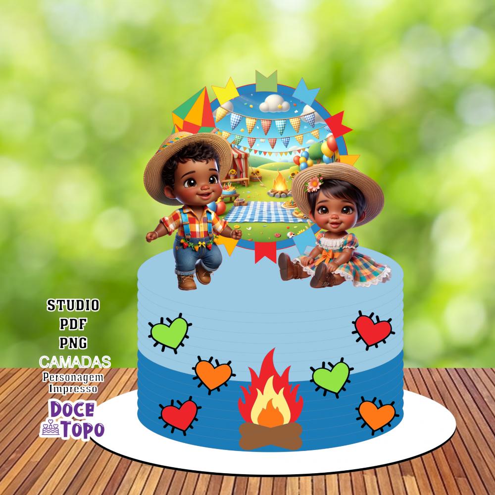 Topo de Bolo Festa Junina 27 Studio/PDF/PNG